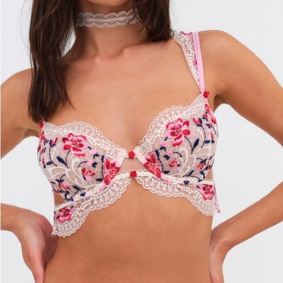 3 PC SET FOR LOVE & LEMONS Festival Rose Bra & Skirt Bustier Small DD 2 Skirts - Picture 11 of 11